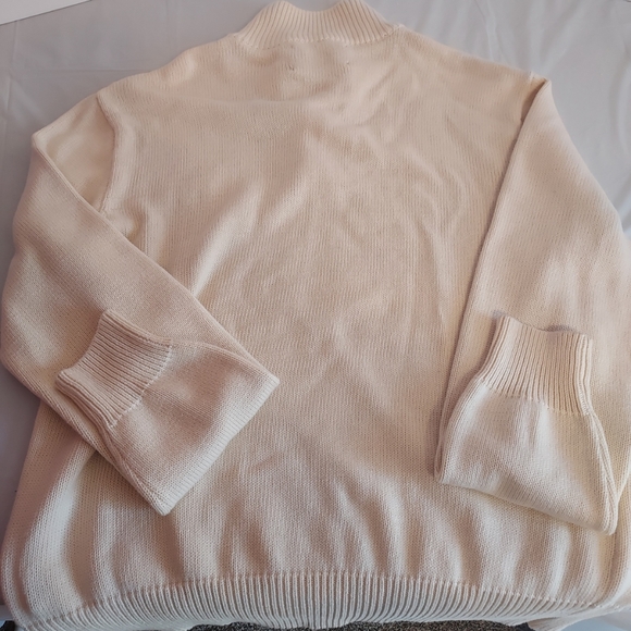 American Living By Ralph Lauren Cream and Blue/Black Turtleneck Sweater - Picture 6 of 8